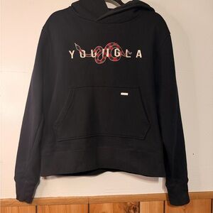 YoungLA Black Hoodie with Red Snake Logo